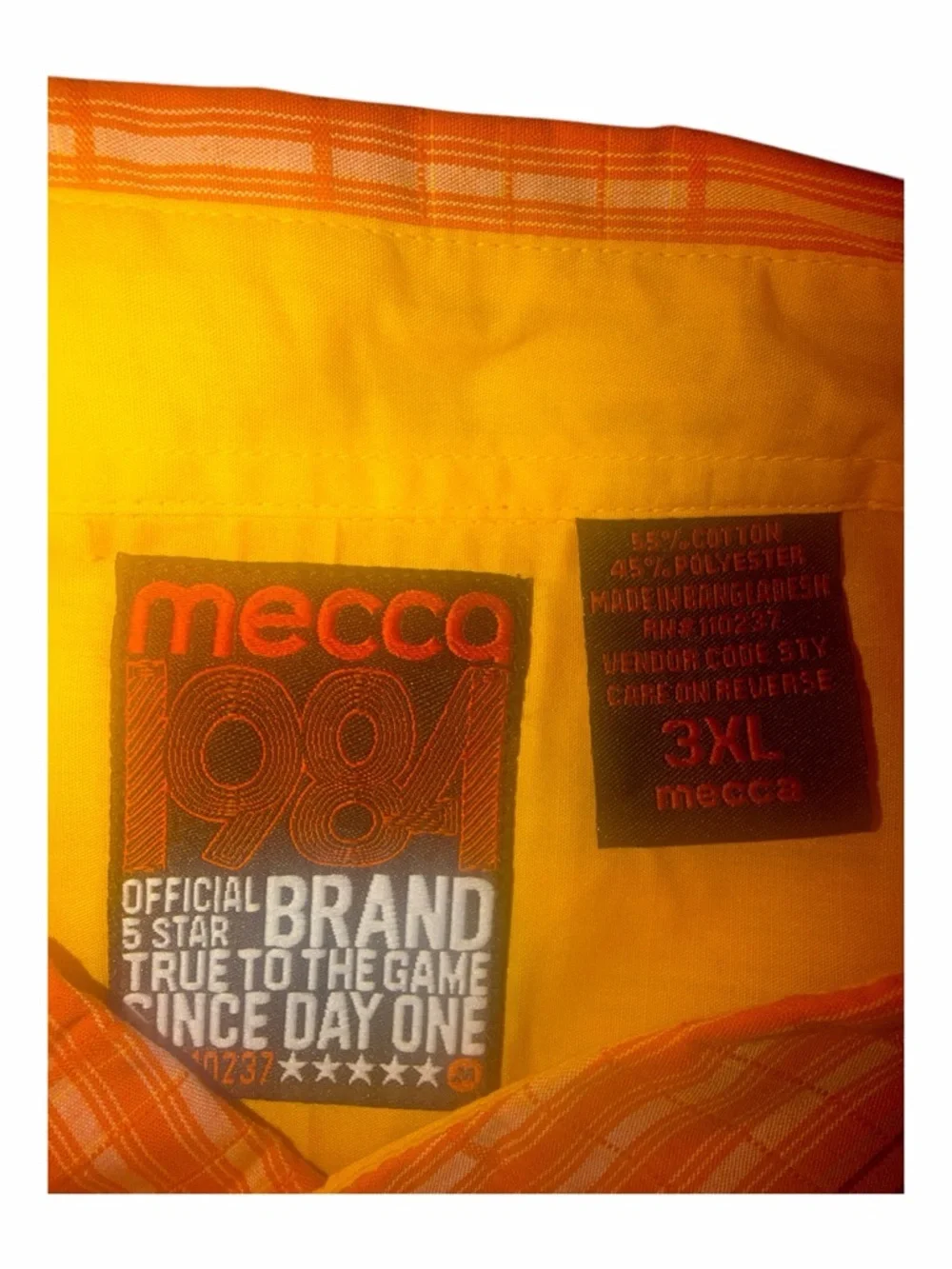 Mecca 1984 Men’s Orange Stripe Short-Sleeve Button-Up Shirt Size 3XL - Picture 6 of 7